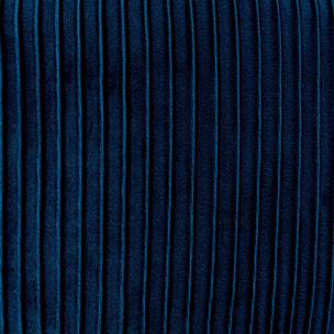 Tabouret "Solaro" bleu en velours plissé