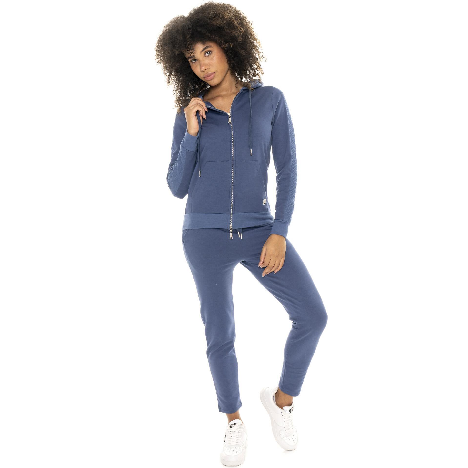 Tuta invernale donna con cappuccion e zip, inserti in treccia Leone 1947 Braid