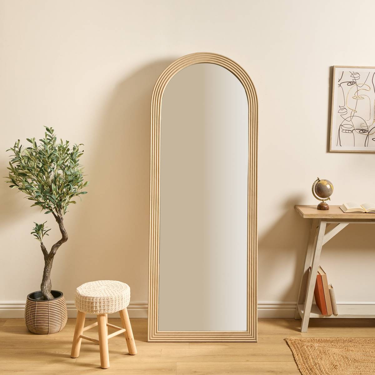 Miroir Hsur pied Helois 72x192cm beige