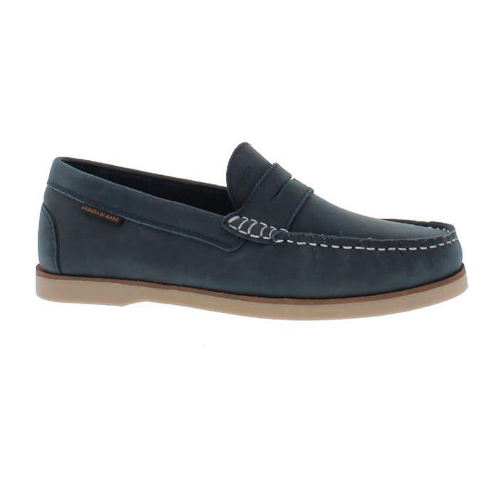 Armata di Mare Scarpe Uomo Mocassini Penny Loafer in Vera Pelle Comfort AMU SS23F389 Navy