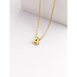 Collana Personalized Single Letter Argento Placcato Oro