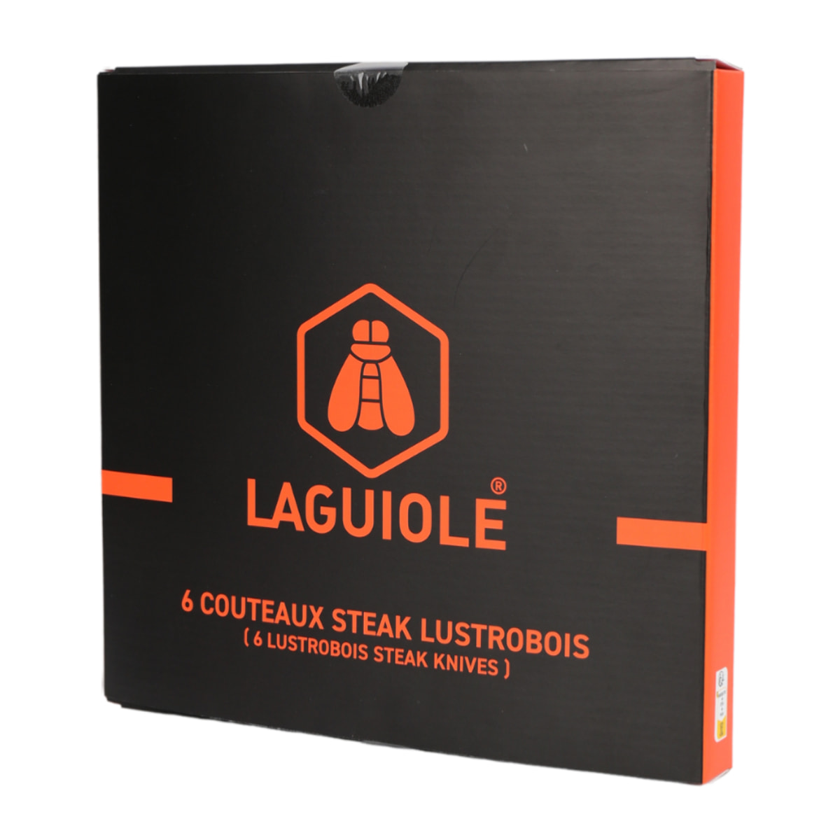 Set de 6 couteaux à steak en acier noir - "Lustrobois"