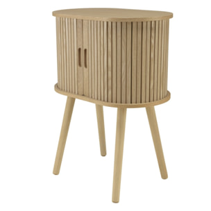 AGATHE - Meuble de rangement ovale 50x30cm en bois couleur naturelle