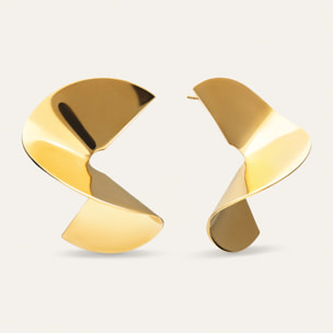 Pendientes Big Swirl Acero Baño Oro