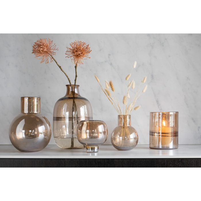 J-Line vase Boule Goulot - verre - ambre - small - Ø 14.5 cm