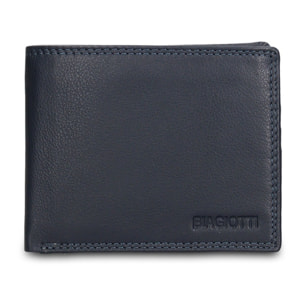 Portafoglio uomo in vera pelle - Modello Cavalier - Casual - 12.5 x 9.5 x 2.0 cm