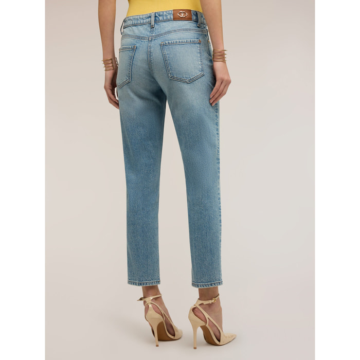 Motivi - Jeans de corte regular con pliegue planchado - Light - blue