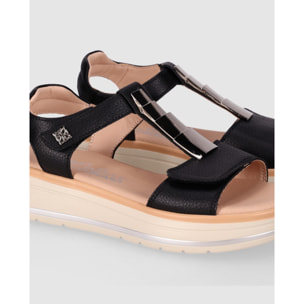 Sandalias de Piel - Negro - Tacón: 5 cm