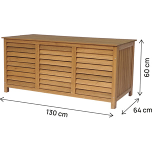 Coffre de jardin en bois "Macao" - 130 x 64 x 60 cm - Marron