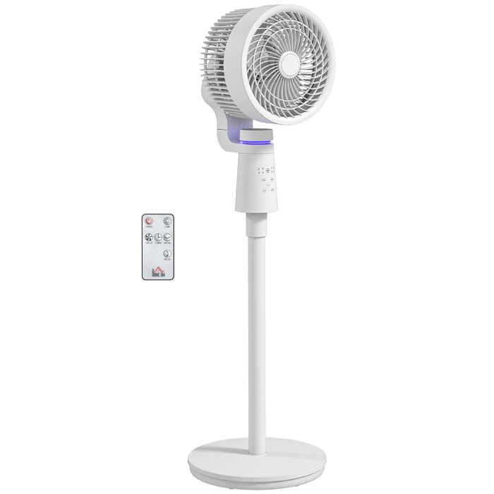 Ventilateur sur pied oscillant 40W 3 vitesses timer 7H télécommande blanc