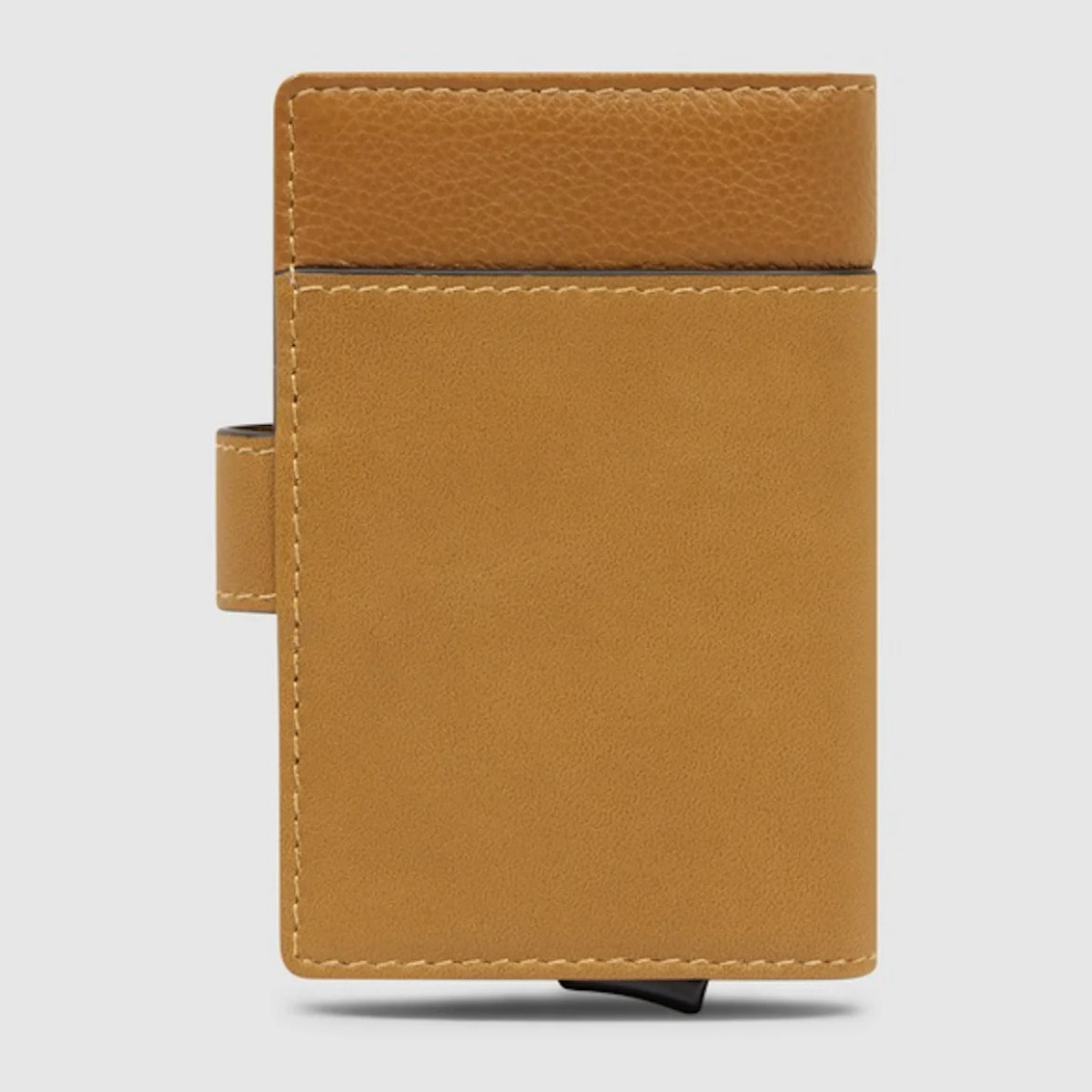 Piquadro Portacarte automatico in metallo e pelle, schermato con protezione RFID