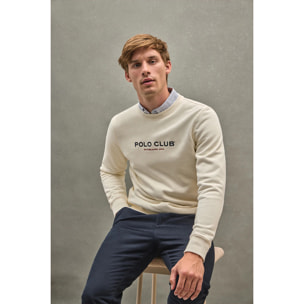 Felpa ecrù, relaxed fit Established 2012 Polo Club