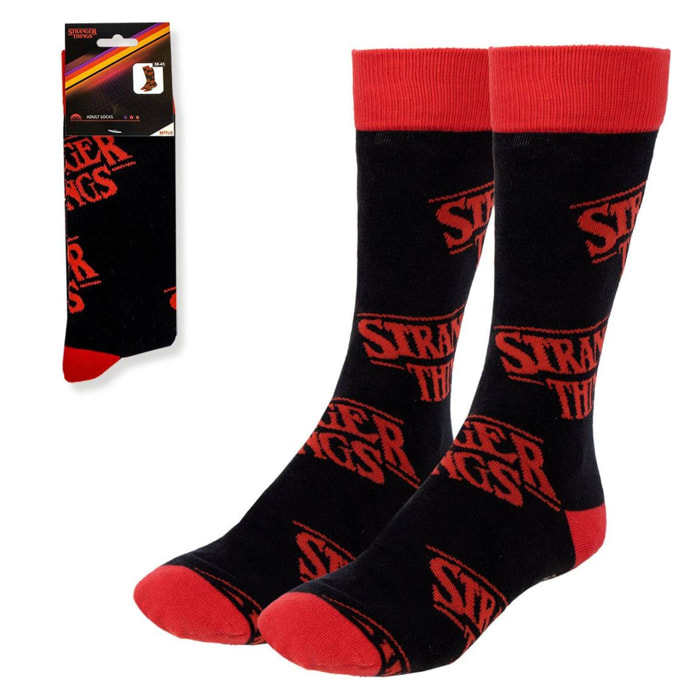 Calcetines diseño stranger things negro y rojo