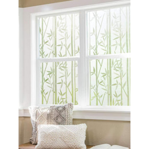 Rouleau occultant vitrostatique bambous pour fenêtre au mètre - Film Anti Regard Electrostatique Occultant Vitre Anti UV