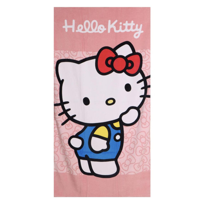 Toalla Microfibra de Hello Kitty - 70x140x1 cm - Color:Rosa