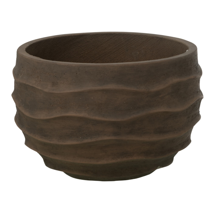J-Line Cache-pot Vague + Extérieur Sable - marron foncé - small