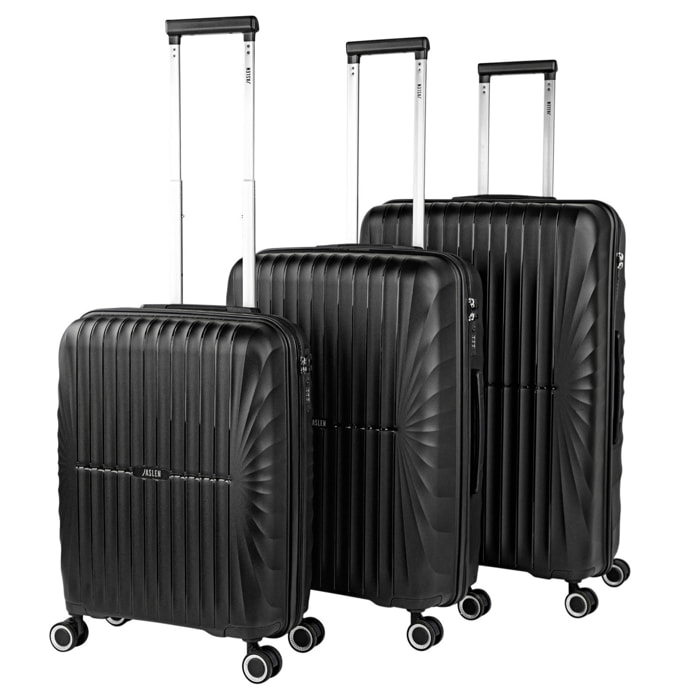 Juego De Maletas Rígidas Pp Jaslen Crawley Negro