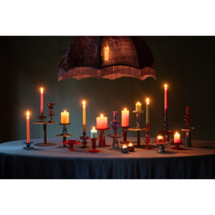J-Line bougeoir Nelly - verre - rouge - 3 pcs
