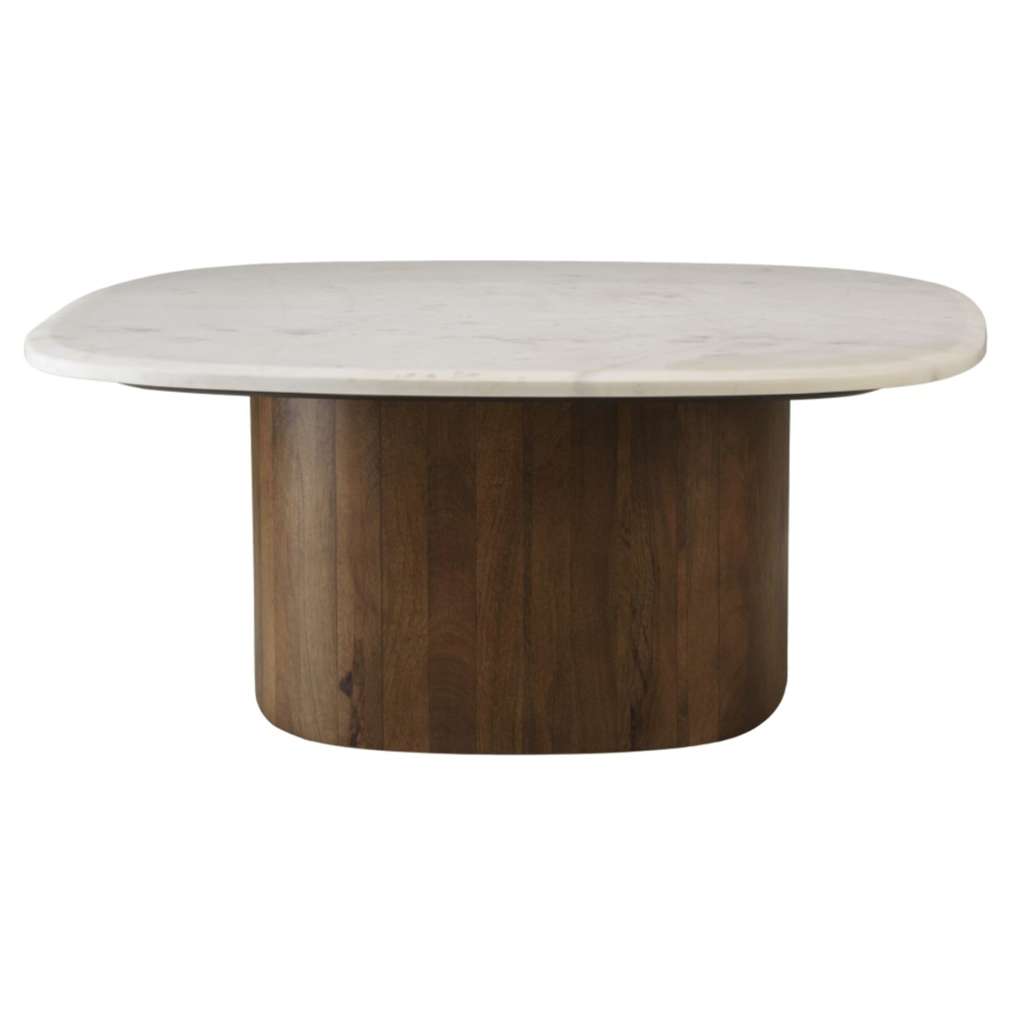 JAMES - Table basse 80x75cm plateau marbre blanc de Banswara