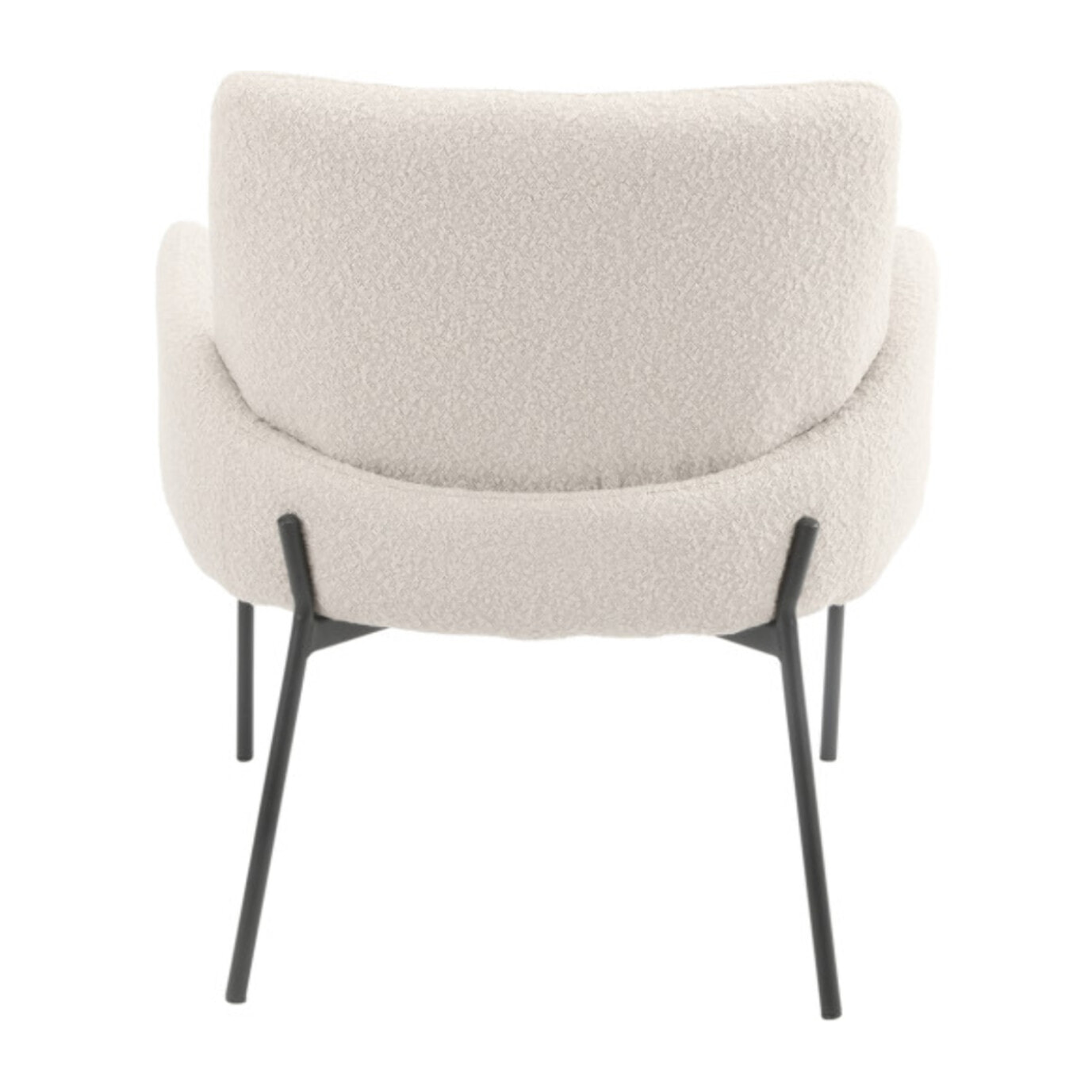 Fauteuil tissu bouclette écru imitation laine mouton - BOUCLE