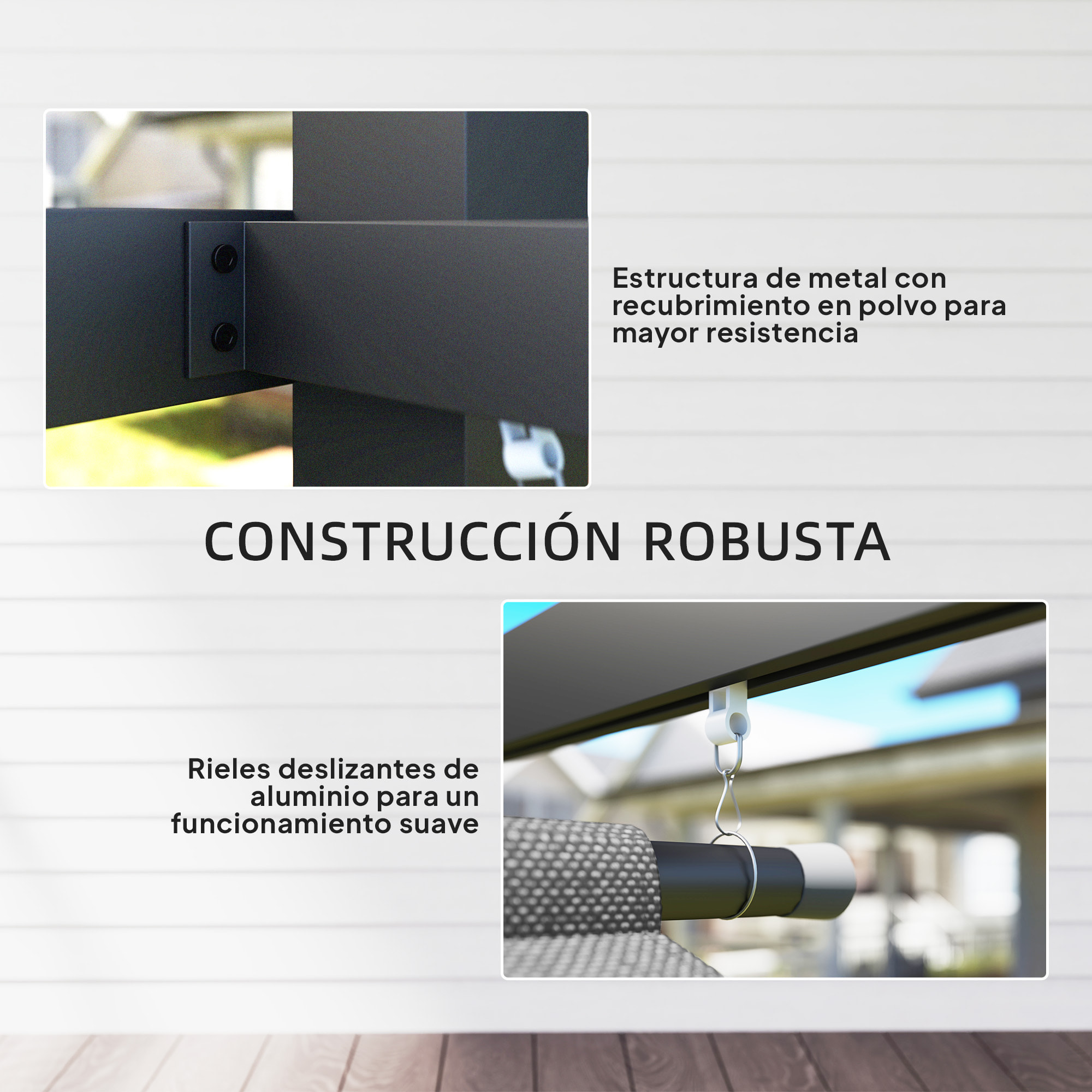 Pérgola de Jardín 4x3 m con Techo Retráctil y 3 Laterales Enrollables, Cenador de Jardín Montado en Pared o Independiente, con UPF30+, Estructura Metálica, Pabellón para Exterior, Gris