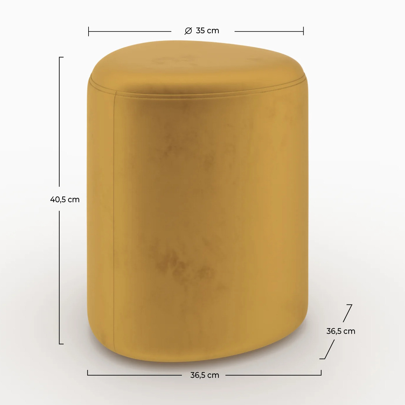 Pouf en velours jaune - Emmy