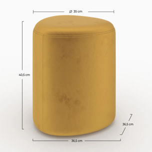 Pouf en velours jaune - Emmy