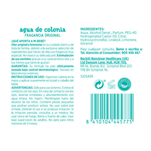 Nenuco Agua de Colonia recomendado para Bebés, Fragancia Original - Formato Spray, pack 2x240 ml