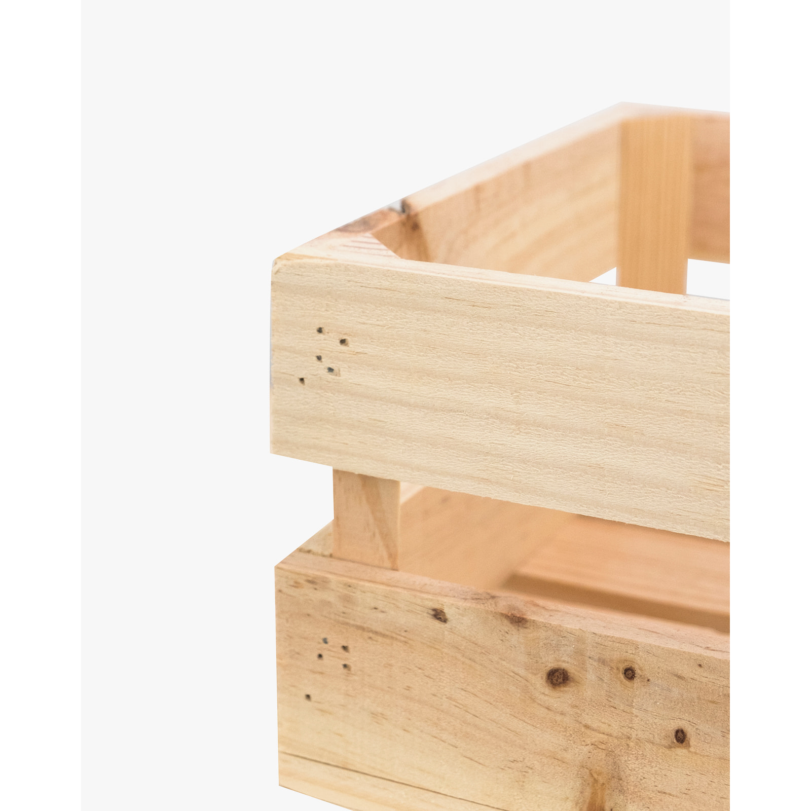 Boîte en bois massif de ton naturel moyen Hauteur: 17.5 Longueur: 49 Largeur: 29.5