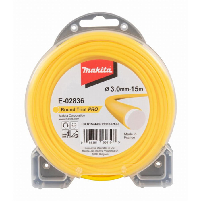 Carrete de alambre redondo Ø3 mm x 15 m MAKITA para desbrozadoras - E-02836