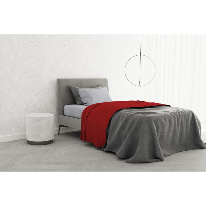 COMPLETO LETTO TRENDY CHIC MADE IN ITALY COTONE- ROSSO SINGOLO