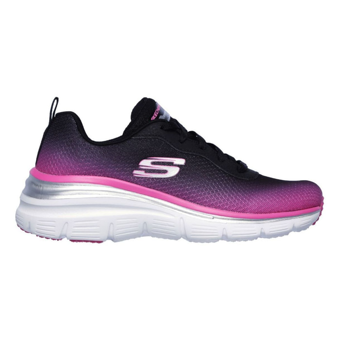 Sneakers Fashion Fit - Build Up - negro y rosa