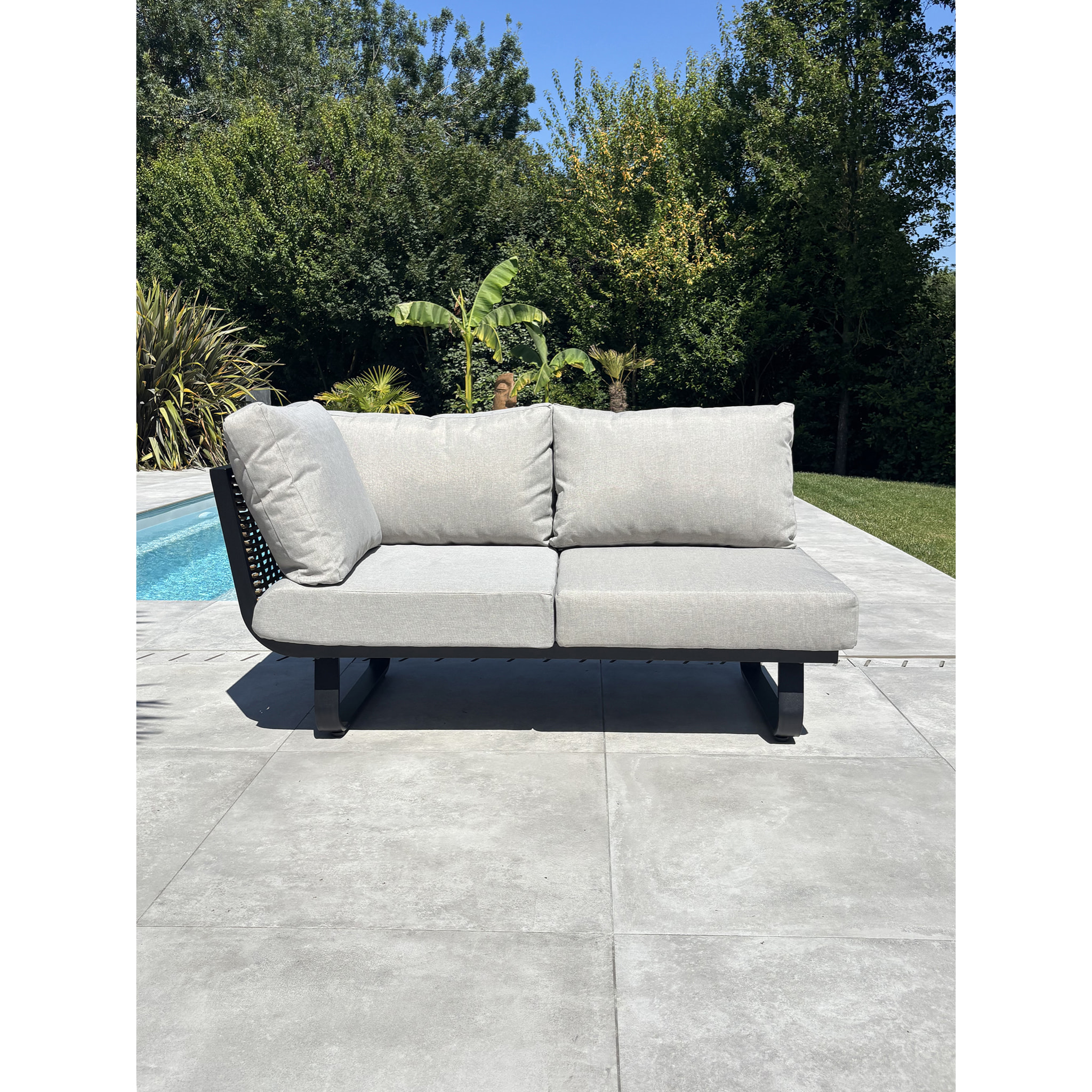 KUMLA - Salon de jardin bas en aluminium