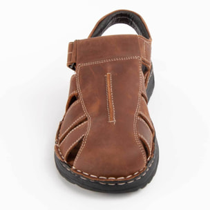 Sandalia De Piel - Marron