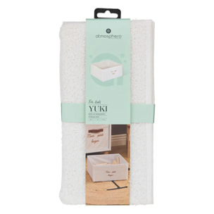 Boîte de rangement en bouclette Yuki pliable 29x29cm blanc