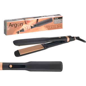 Plancha de pelo de ceramica con pantalla LCD. 45W con 3 niveles de temperatura.
