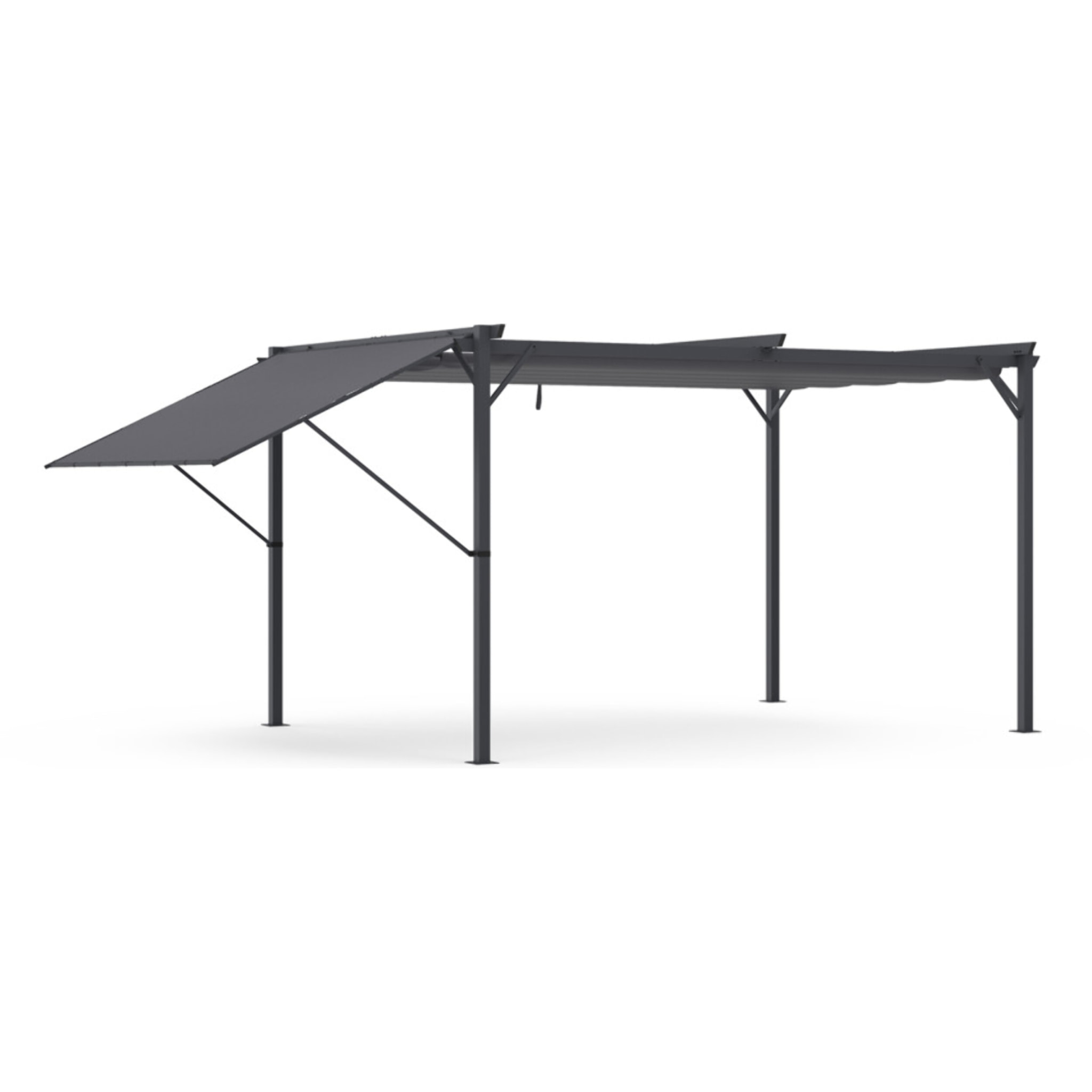 Pergola Marina en acier avec toit rétractable et inclinable 3x4m