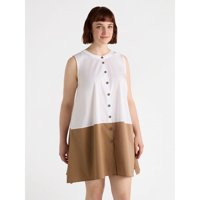 Fiorella Rubino - Vestido bicolor - Blanco