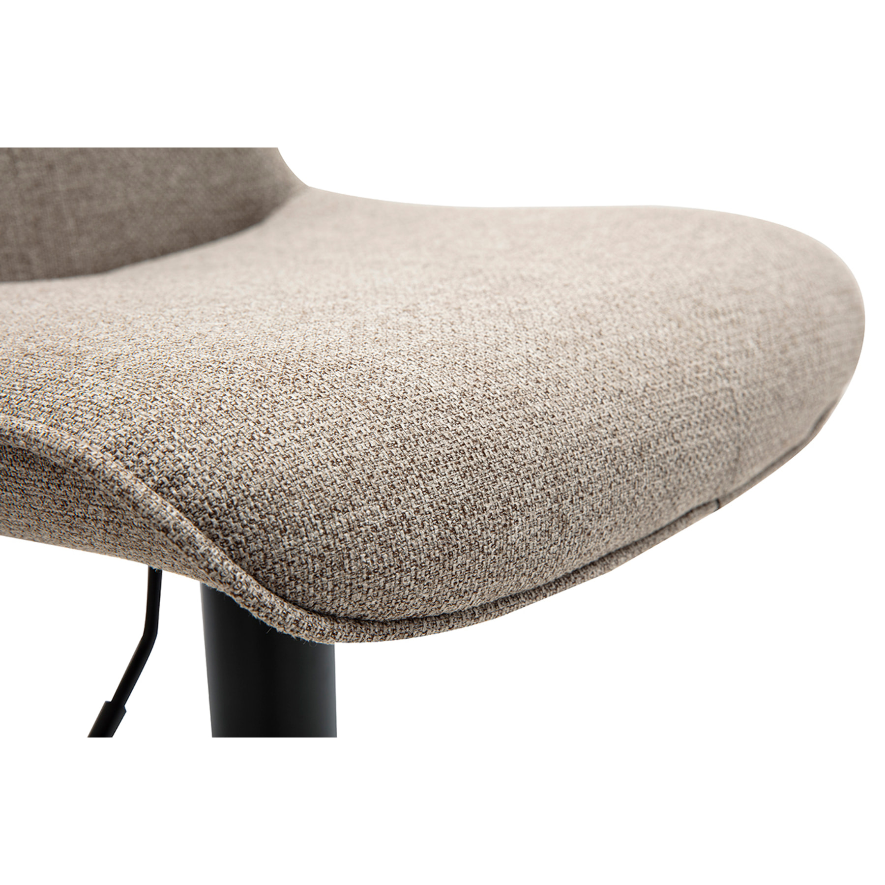Tabourets de bar réglables pivotants 360° en tissu taupe et métal noir (lot de 2) BOOST
