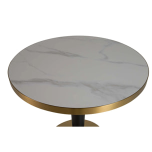 Mesa Comedor Piedra Acero Inoxidable Edfu 80x80x75 Cm