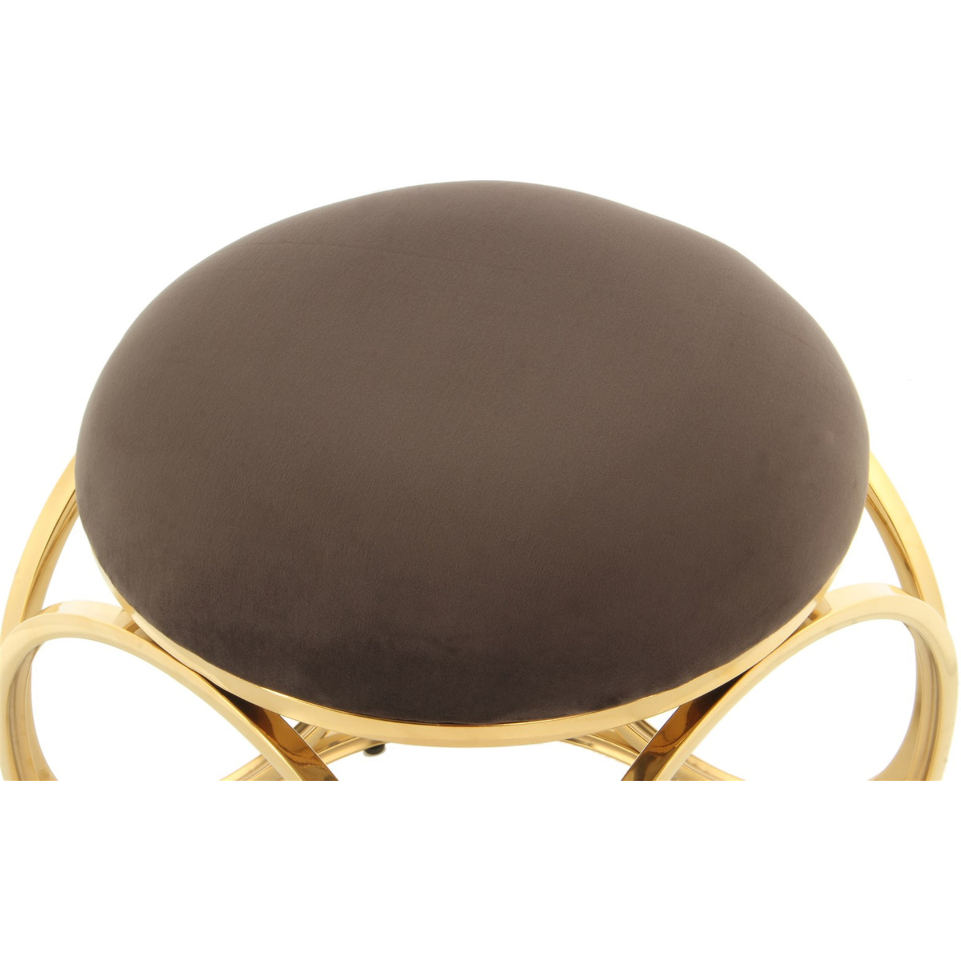 Pouf Whitney 300 in velluto taupe e struttura oro