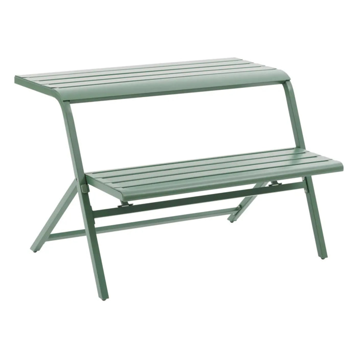 Ensemble de balcon "Drilia" vert olive 2 places en acier