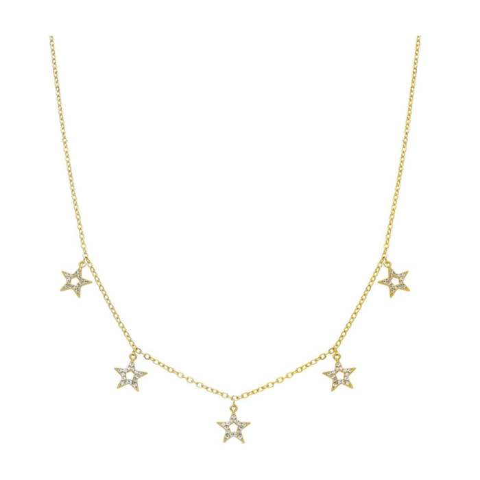 Collar con Circonita Brillante acabado oro 18k