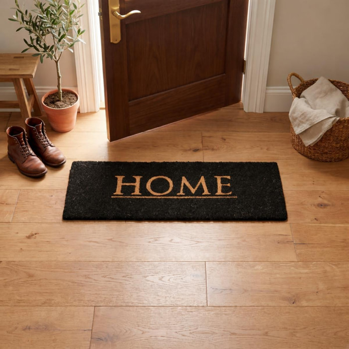 Paillasson motif texte graphique, tissé en relief, SOBRE