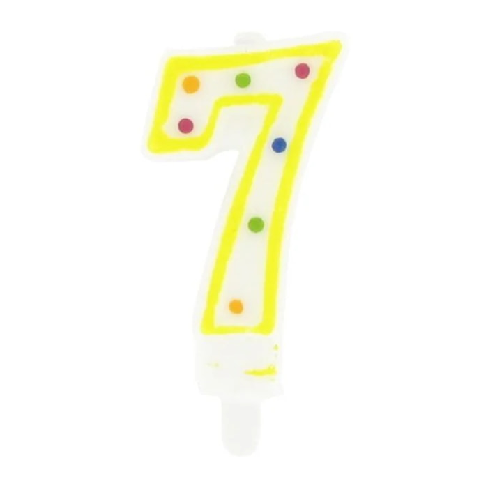 Bougie anniversaire chiffre 7 Fackelmann Rio Party