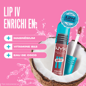 NYX Professional Makeup, Lip IV, Gloss, jusqu'à 12h d'hydratation, hautement pigmenté, fini brillant, DRIPPIN' NUDE