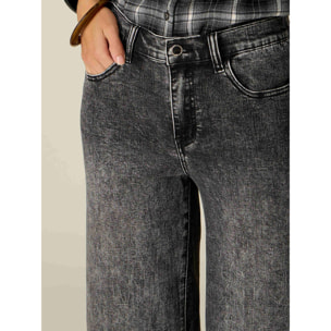 Oltre - Jeans wide leg in denim stone washed - Grigio