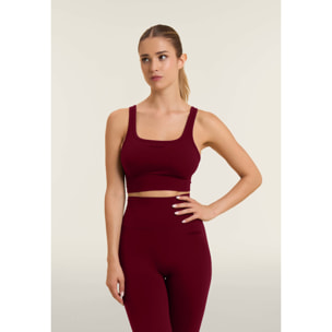 Top sportivo seamless supporto medio con inserti a costine