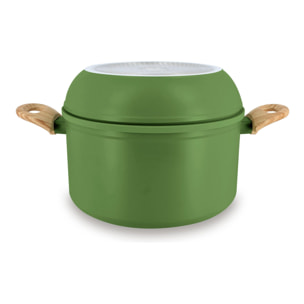 Batterie de cuisine amovible 8 pièces olive en aluminium recyclé COLORAMA