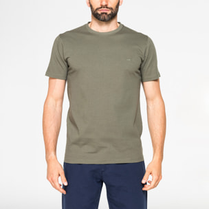 T-SHIRT GIROCOLLO IN COTONE TINTA UNITA